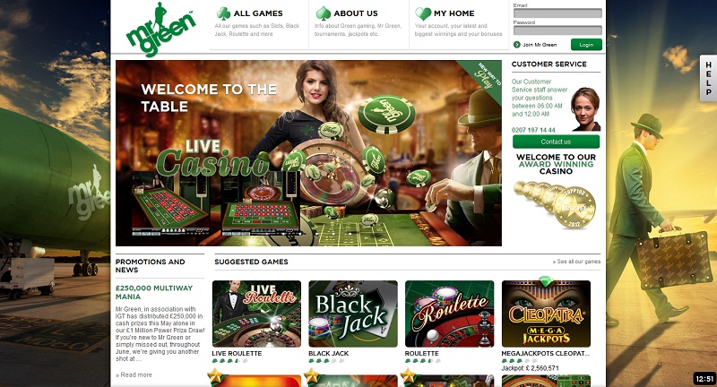 Mr Green Home Page mr green casino review