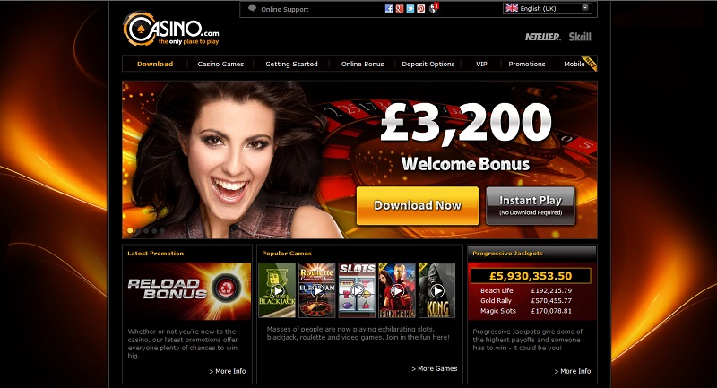 Casino.com Home Page casino.com review