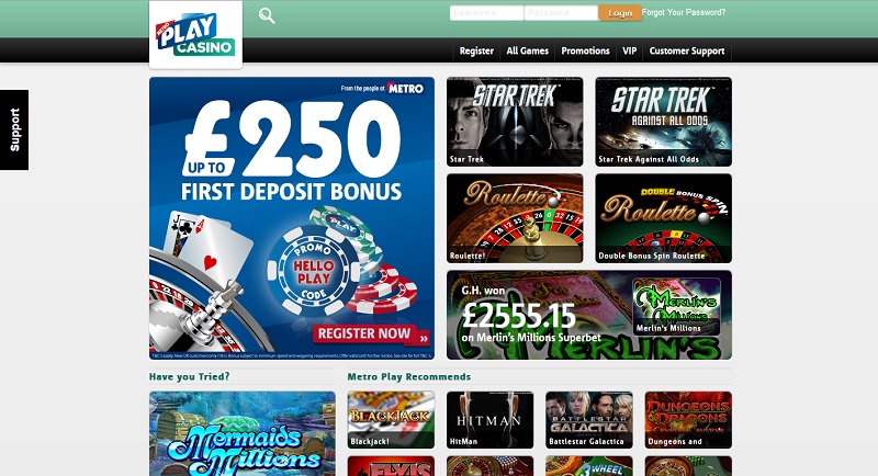 Metro Play Casino Home Page metro play casino review