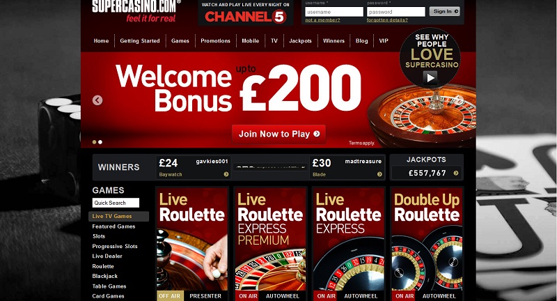 Super Casino Home Page super casino review