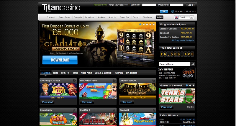 Titan Casino Home Page titancasino review
