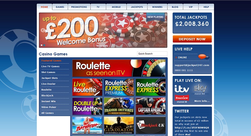 Jackpot247 Home Page jackpot247 review